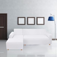 Jaotto Couverture de bleuet Blanc antidérapant élastique (3 + 3)