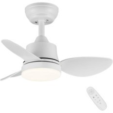 Ceiling fan with LED lighting. Newday 61cm. White remote control