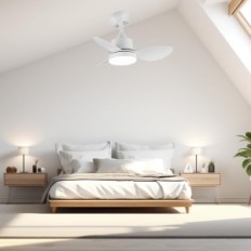 Ventilador de teto com iluminação LED. Newday 61cm. Controle Remoto Branco