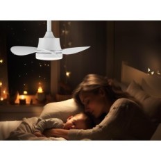 Ventilatore a soffitto con illuminazione a LED. Indimo 61 cm. Telecomando bianco