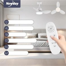 Ventilador de teto com iluminação LED. Newday 61cm. Controle Remoto Branco