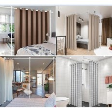 Ufuldstændig rumrumsgardin på distributionsstangen 280x317 cm