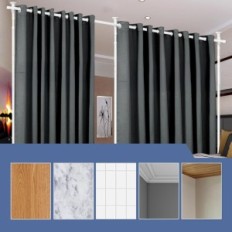 Rideau de compartiment de chambre incomplet sur la tige de distribution 280x317 cm