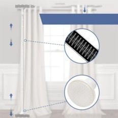 Rideau de compartiment de chambre incomplet sur la tige de distribution 280x317 cm