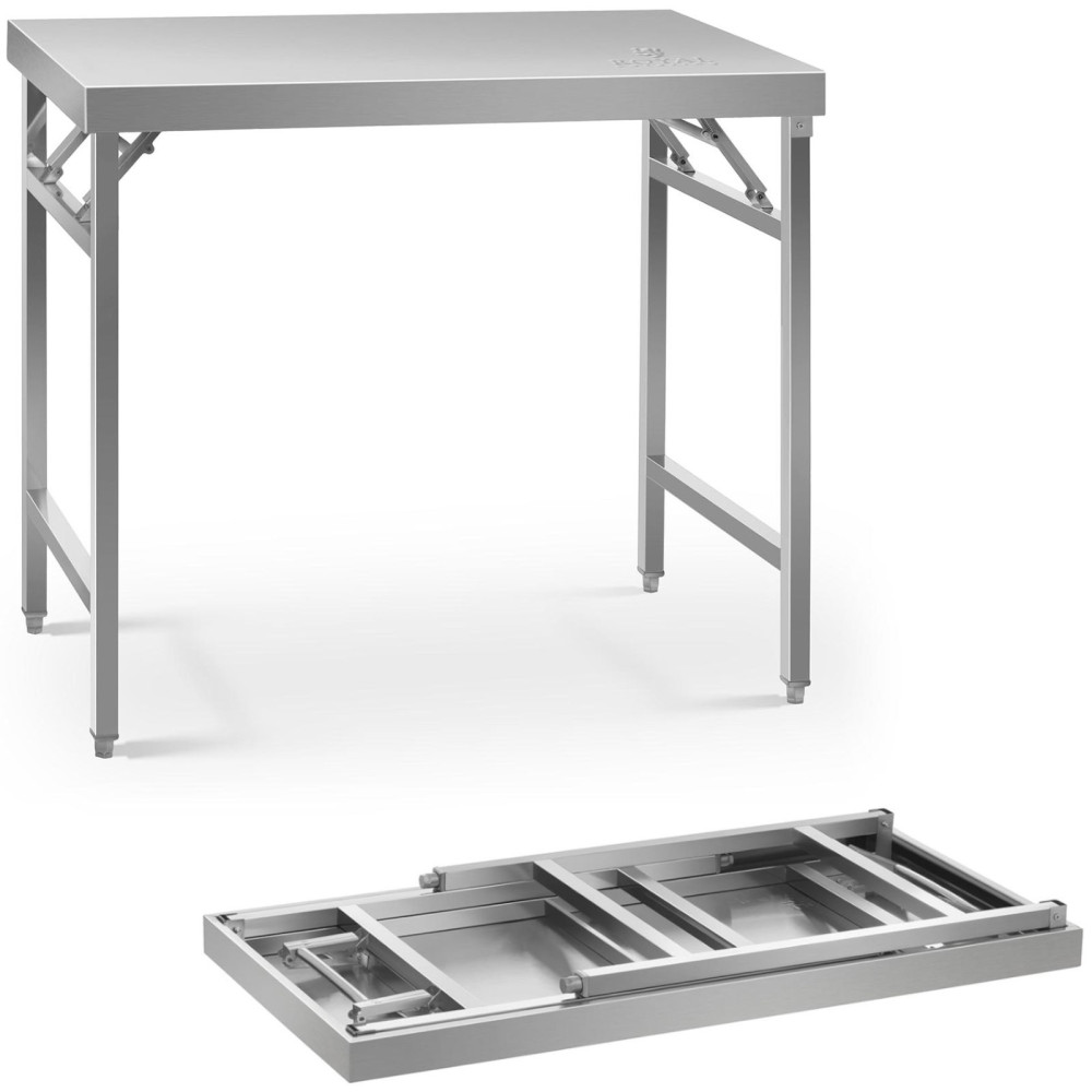 Mesa de catering de acero inoxidable plegable 100 x 60 cm