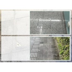 Cumprimento de auditoria. Observador. 30x30 cm. Capa quadrada de aço inoxidável com quadro embutido