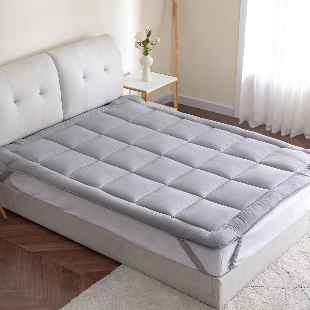 Machine de matelas 140x200 cm Threads pour lave-linge de coton gris