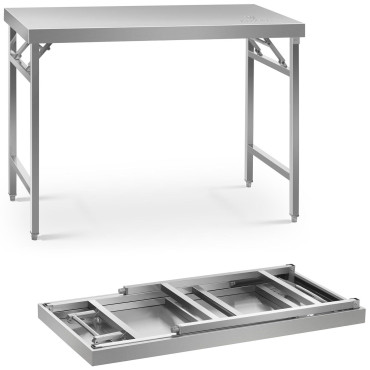 Rostfritt stål köksbord vikning 120 x 60 cm