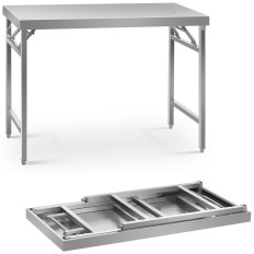 Mesa de cozinha de aço inoxidável dobrar 120 x 60 cm