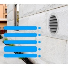 Hliníková ventilační mřížka 250mm šedá s pletem pro koupelnu / kuchyně