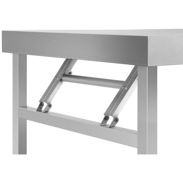 Mesa de cocina de acero inoxidable plegable 120 x 60 cm