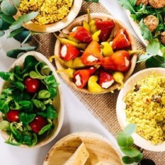 Piatti biodegradabili monouso con foglie di palma Biozoyg 15cm 125ZT.