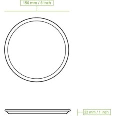 Wegwerfbare biologisch abbaubare Platten mit Palmblättern Biozoyg 15 cm 125zt.