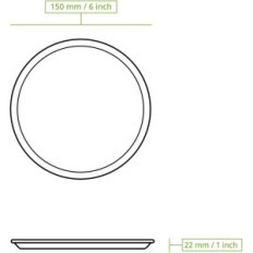Wegwerfbare biologisch abbaubare Platten mit Palmblättern Biozoyg 15 cm 125zt.