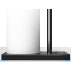 Párese para el papel higiénico Cisily Black con un estante independiente. Accesorios de baño Exposición