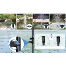 Filtre solaire d'occasion pour bassin facturant 12W avec pompe 605 l / h Fontaine solaire 4 buses 5m câble