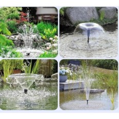 Filtro solare utilizzato per la fatturazione dello stagno 12W con pompa 605 L / h Fontana solare 4 ugelli Cavo 5m