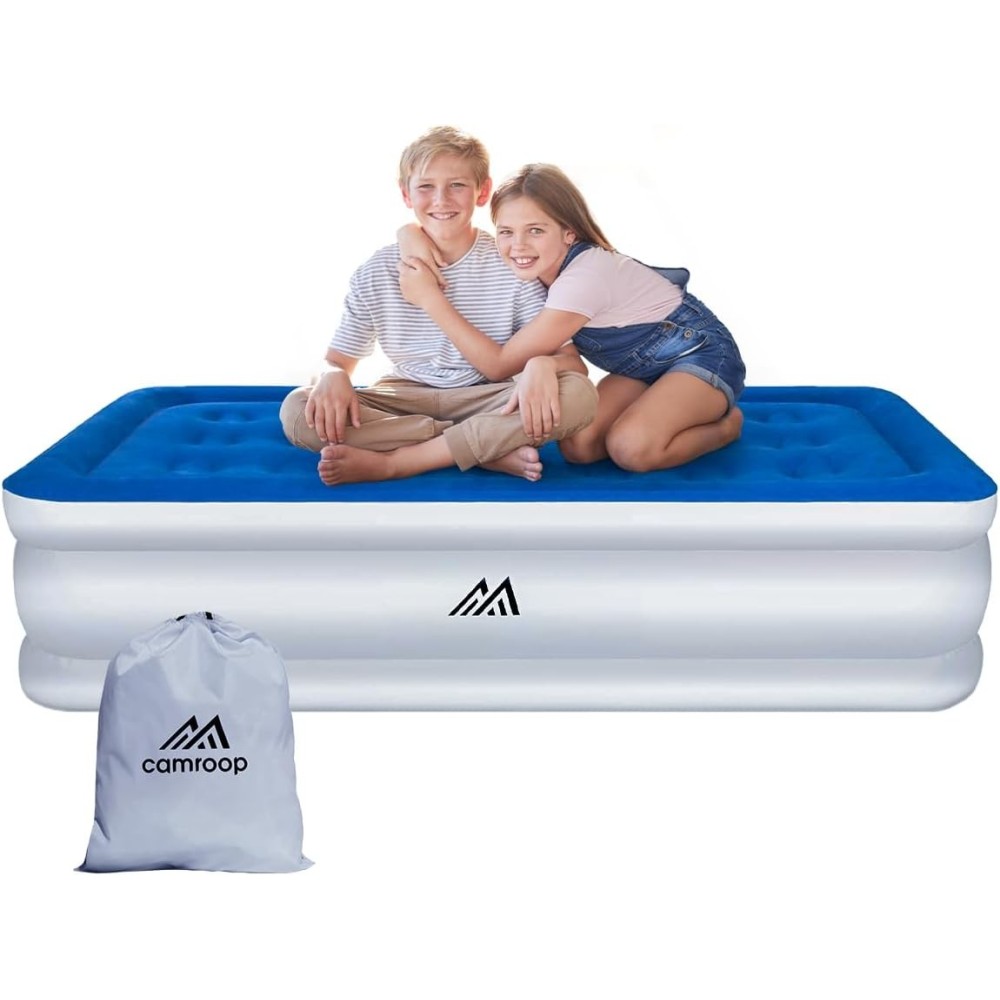 Egyágyas matrac Viagki 001 190x99x46cm kék és fehér pumpa