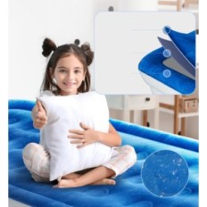 Colchón relleno individual viagkiki 001 190x99x46cm con bomba azul-blanca