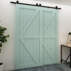 Sistema da porta de deslizamento de 173cm de bypass configurou até 2 portas de madeira pretas