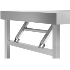 Tabela de aço inoxidável Catering dobrando 180 x 60 cm
