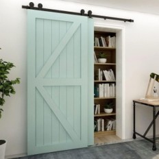 Sistema del bypass 173 cm Porta scorrevole set fino a 2 porte in legno nero