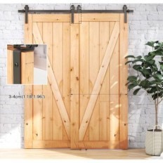 Slide Sissors Bypass 183cm Setzen Sie 2 Holztüren Black Sport J