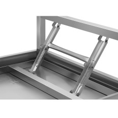 Tabela de aço inoxidável Catering dobrando 180 x 60 cm