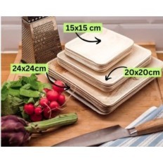 Jednorázové biologicky rozložitelné desky z dlani listy a strom 20x20cm 100ks.