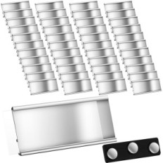 Magnetische Aluminium-ID mit einem 72 × 32-mm-Bereich. Silber 50 Stück