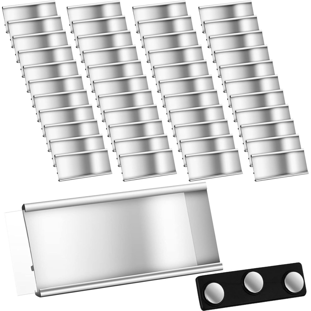 Magnetisk aluminiums-ID med en 72 × 32 mm-panel. Sølv 50 PCer