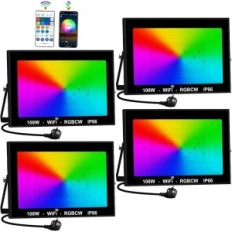 Reflektory LED zewnętrzne 4 szt. RGB T-SUNUS 100 W  WiFi Bluetooth IP66 do ogrodu i imprez