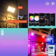 Outdoor LED headlamps 4 pcs. RGB T-SUNUS 100W WiFi Bluetooth IP66 for the garden and parties