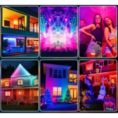 LED-Scheinwerfer im Freien 4 Stück. RGB T-SUNUS 100W WIFI Bluetooth IP66 für den Garten und die Parteien