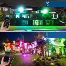 LED kültéri fények 4 db RGB T- SUNUS 100 W Bluetooth IP66 WiFi kert és események