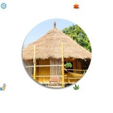 Thatch Palm Umělé střešní krytiny 30 ks. Žlutá zahradní terasa