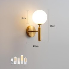 Vegglampe vintage med glass jujuqi 2 stk. For stuen. Hotell soverommet