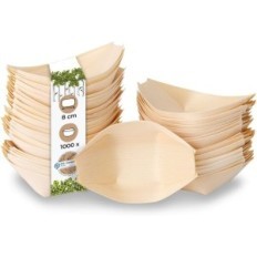 Holzschalen Einweg-Biozoyg 1000 ökologisch und kompostierbar