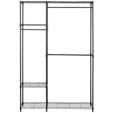 Žični stojalo za oblačila oblačila rokavi 4 police 3 obešalniki 119 x 45 x 179,5 cm do 270 kg