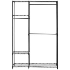 Žični stojalo za oblačila oblačila rokavi 4 police 3 obešalniki 119 x 45 x 179,5 cm do 270 kg