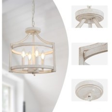 Lustre moderne pour le salon Kmaip 4 lampe E14 ronde vintage rustique