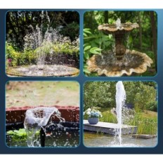 Brukt 8W Solar Pond filter med bilding 405l / h pumpe med batteri og slange 1,5 m