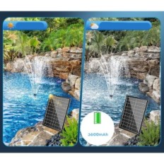 Brugt 8W Solar Pond Filter med Biling 405L / H Pumpe med batteri og slange 1,5 m