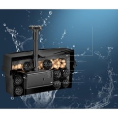 Filtre d'étang solaire 8W d'occasion avec pompe 405L / h de boulangerie avec batterie et tuyau de 1,5 m