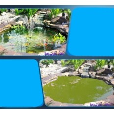 Tweedehands 8W Solar Pond Filter met Biling 405L / H pomp met batterij en slang 1,5 m