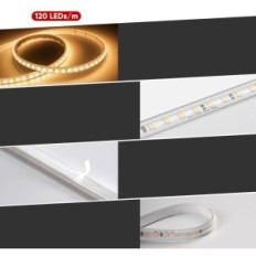 LED-nauha 30m Vesitiivis IP65 Shine Decor SMD 2835 120 LED / m lämpö valkoinen