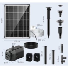 Brugt 20W Fakturering 875 L / H Pond Pumpe med filter og 2m slange