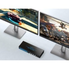 Ufullstendig / brukt KVM Ailvlvng HDMI DisplayPort 4PC 2-skjermer