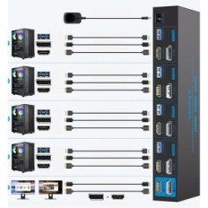 KVM AILVLVNG HDMI Switch DisplayPort 4PC 2 monitorok