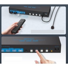 NIEKOMPLETNY/UŻYWANE Przełącznik KVM AILVLVNG HDMI DisplayPort 4PC 2 monitory